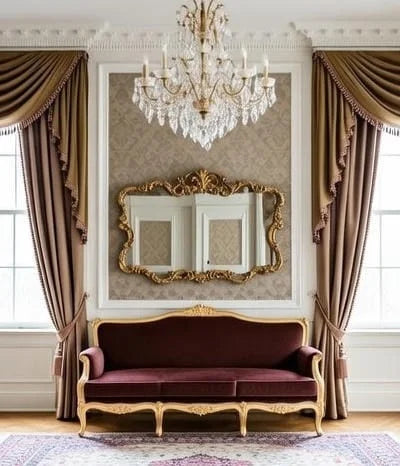 French Provincial Hand-Carved Wooden Wall Mirror | Luxury Antique Gold Decorative Mirror for Living Room & Bedroom