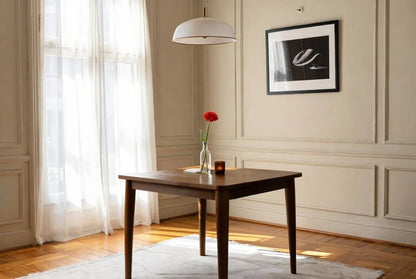Modern square walnut dining table 