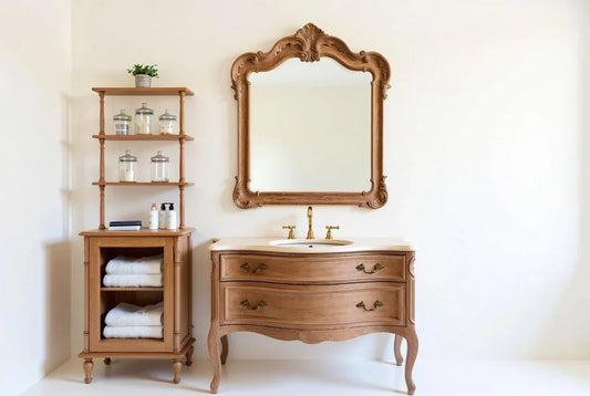 Vintage Basic Solid Wood Bathroom Vanity Set