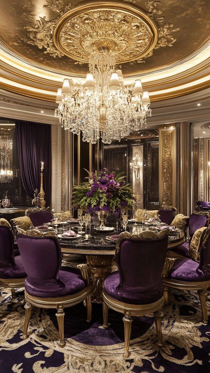 Heavily Carved Violet Dining Wedding Table