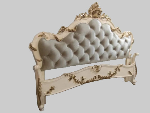 Classic French Style Bed in Ivory & Gold | Bespoke Luxury Hand-Carved King Bed | Makin’ It Home