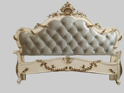 Classic French Style Bed in Ivory & Gold | Bespoke Luxury Hand-Carved King Bed | Makin’ It Home
